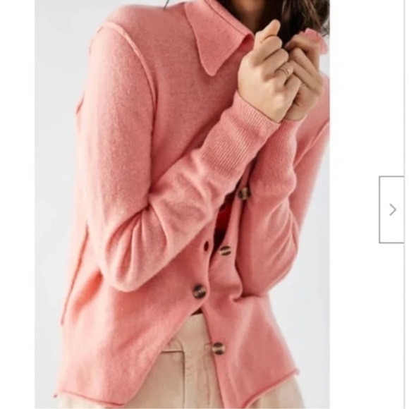 NWOT Free People 100% Cashmere Button Collar Cardigan - Picture 2 of 14